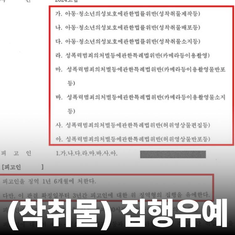 합성물 유포 집행유예 - 아청법변호사